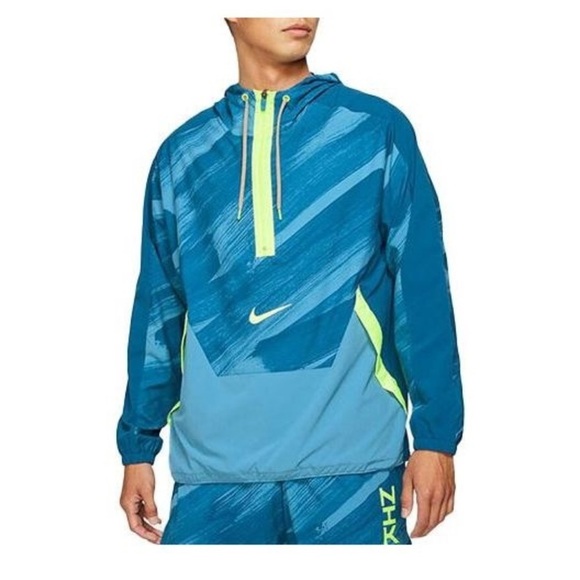 🔥 NWT Nike Dri-FIT Sport Clash Hooded Half Zip Logo Pullover Jacket Size L - Picture 1 of 4